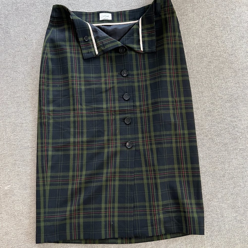 Aritzia Wilfred plaid pencil skirt